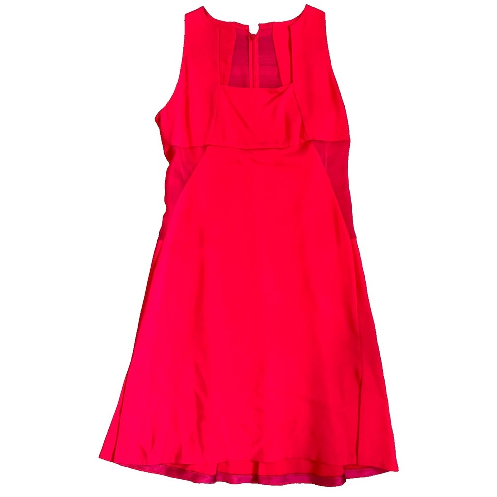 Space Style Concept Dress Size Large Pink Sleeveless Sheath Sheer Side Panel NWT